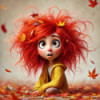 Diamond Painting Fillette Rousse en Automne | Lé-Li