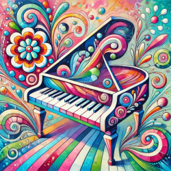 Diamond painting piano coloré style artistique et moderne – Lé-Li