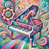 Diamond Painting Piano Multicolore Psychédélique | Lé-Li