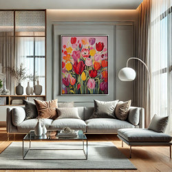 Diamond Painting Bouquet de Tulipes Colorées | Lé-Li