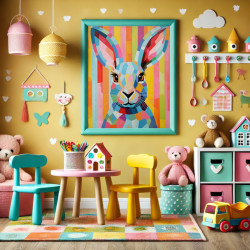 Diamond Painting Lapin Multicolore Pop Art | Lé-Li
