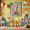 Diamond Painting Lapin Multicolore Pop Art | Lé-Li