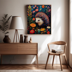 Diamond Painting Hérisson Multicolore et Fleurs | Lé-Li