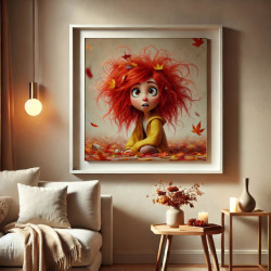 Diamond Painting Fillette Rousse en Automne | Lé-Li