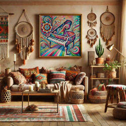 Diamond Painting Piano Multicolore Psychédélique | Lé-Li