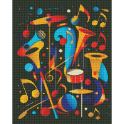 Diamond Painting AB – Mélodie Jazz Colorée et Scintillante