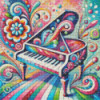 Diamond Painting Piano Multicolore Psychédélique | Lé-Li