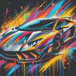 Diamond Painting Voiture de Sport Multicolore | Lé-Li