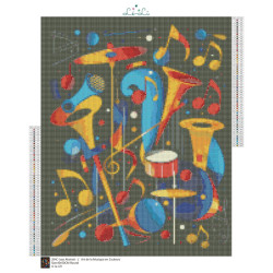 Diamond Painting AB – Mélodie Jazz Colorée et Scintillante