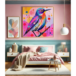 Diamond Painting Oiseau Multicolore Abstrait | Lé-Li