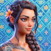 Diamond Painting Femme Polynésienne aux Cheveux Tressés | Lé-Li