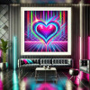 Diamond Painting Cœur Néon Multicolore | Lé-Li