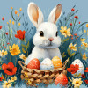 Diamond Painting Lapin de Pâques et Œufs Colorés | Lé-Li