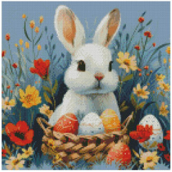 Diamond Painting Lapin de Pâques et Œufs Colorés | Lé-Li