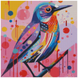 Diamond Painting Oiseau Multicolore Abstrait | Lé-Li