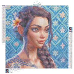 Diamond Painting Femme Polynésienne aux Cheveux Tressés | Lé-Li