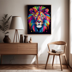 Diamond Painting Lion Multicolore Géométrique | Lé-Li