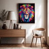Diamond Painting Lion Multicolore Géométrique | Lé-Li