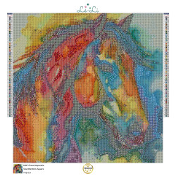Diamond Painting Cheval Multicolore Aquarelle | Lé-Li
