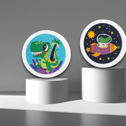 Kit enfant – Broderie diamant "Dino Tropical"