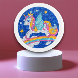 Kit enfant – Broderie diamant "Licorne Arc-en-Ciel"