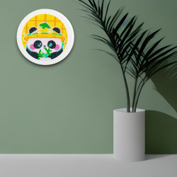Kit enfant – Broderie diamant "Panda au Chapeau de Paille"