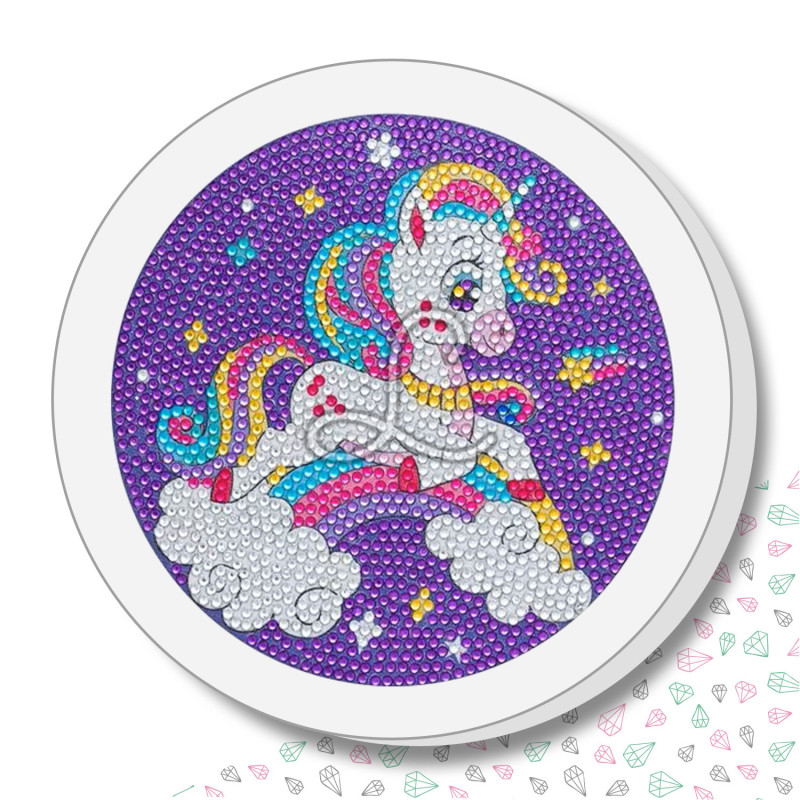 Kit enfant – Broderie diamant "Licorne Nuage Magique