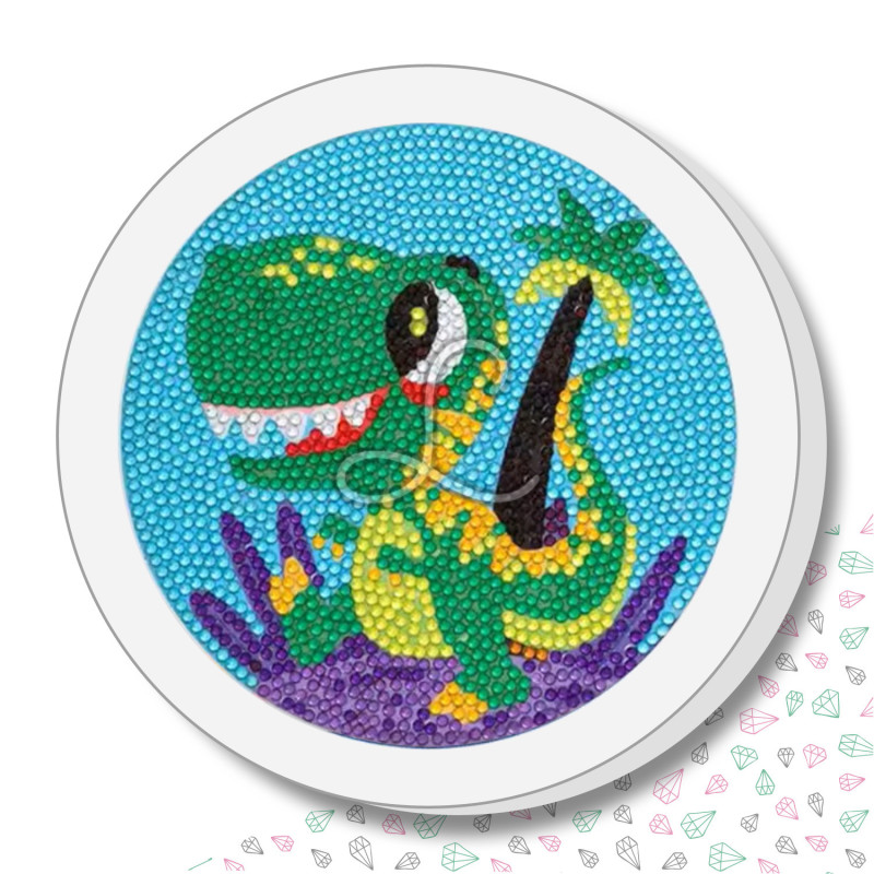 Kit enfant – Broderie diamant "Dino Tropical"