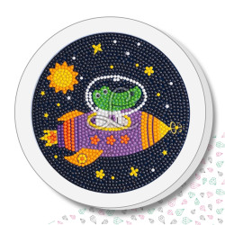 Kit enfant – Broderie diamant "Croco dans l’Espace"