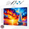 Diamond Painting Voilier au Coucher de Soleil Premium