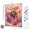 Abeille et fleurs pastel – Diamond Painting