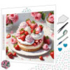 Diamond Painting Gâteau aux Fraises et Roses Premium