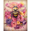 Abeille et fleurs pastel – Diamond Painting
