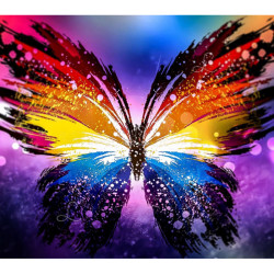 Papillon coloré abstrait – Diamond Painting éclatant
