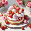 Diamond Painting Gâteau aux Fraises et Roses | Lé-Li