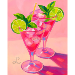Cocktails roses frais – Diamond Painting fun