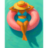 Diamond Painting Femme sur Bouée Rose | Lé-Li