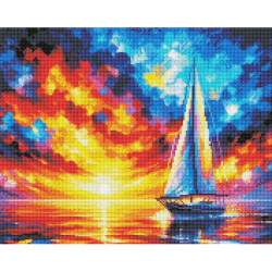 Diamond Painting Voilier au Coucher de Soleil | Lé-Li