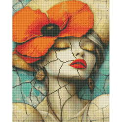 Femme au coquelicot – Diamond Painting moderne