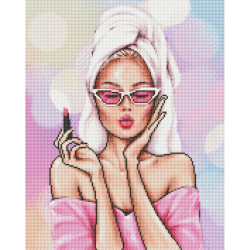 Diamond Painting Femme Glamour et Rouge à Lèvres | Lé-Li