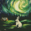 Diamond Painting Lapin Blanc sous la Lune | Lé-Li