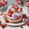Diamond Painting Gâteau aux Fraises et Roses | Lé-Li