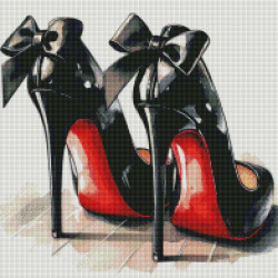 Escarpins chic noirs – Diamond Painting glamour
