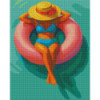 Diamond Painting Femme sur Bouée Rose | Lé-Li