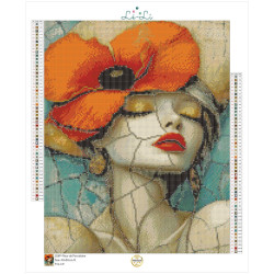 Diamond Painting Femme au Coquelicot Rouge | Lé-Li