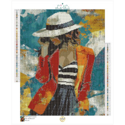 Femme chic au chapeau – Diamond Painting moderne