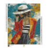 Femme chic au chapeau – Diamond Painting moderne