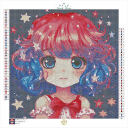 Diamond Painting Fille Manga Rose et Bleu | Lé-Li