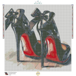 Escarpins chic noirs – Diamond Painting glamour