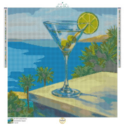 Diamond Painting Cocktail Citron Vert et Bord de Mer | Lé-Li